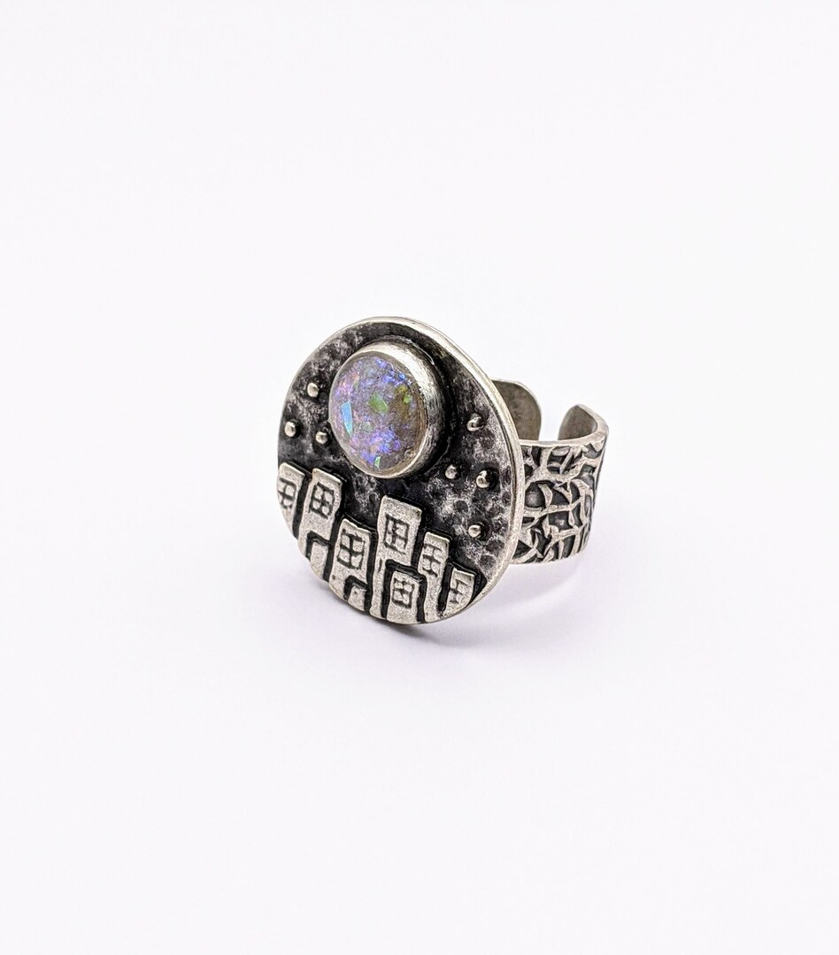 Silver Plated with Polymer Clay Inlay Statement Ring MakerPlace by Michaels